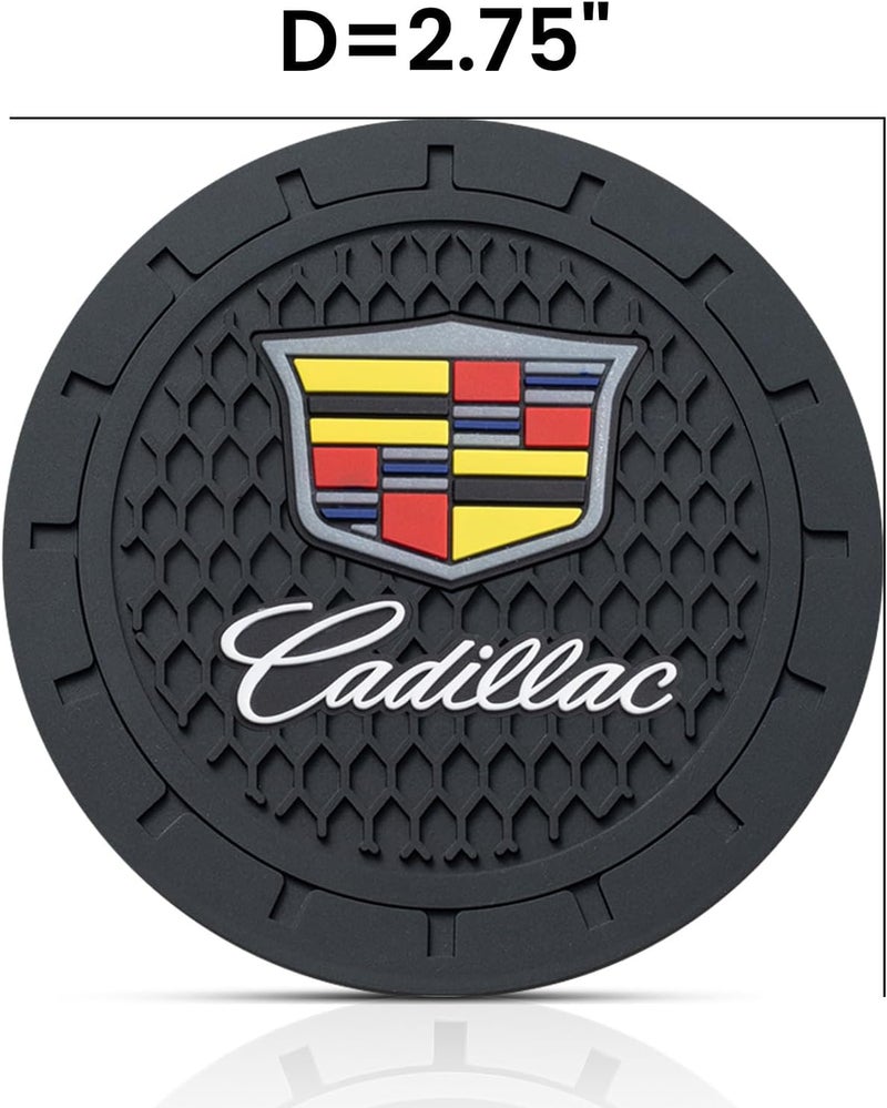 XIGRALUCK Car Cup Holder Coaster for Cadillac, Recessed Silicone Cup Holder Coaster Interior Accessories 2.75in 2Pieces Black - Image 5